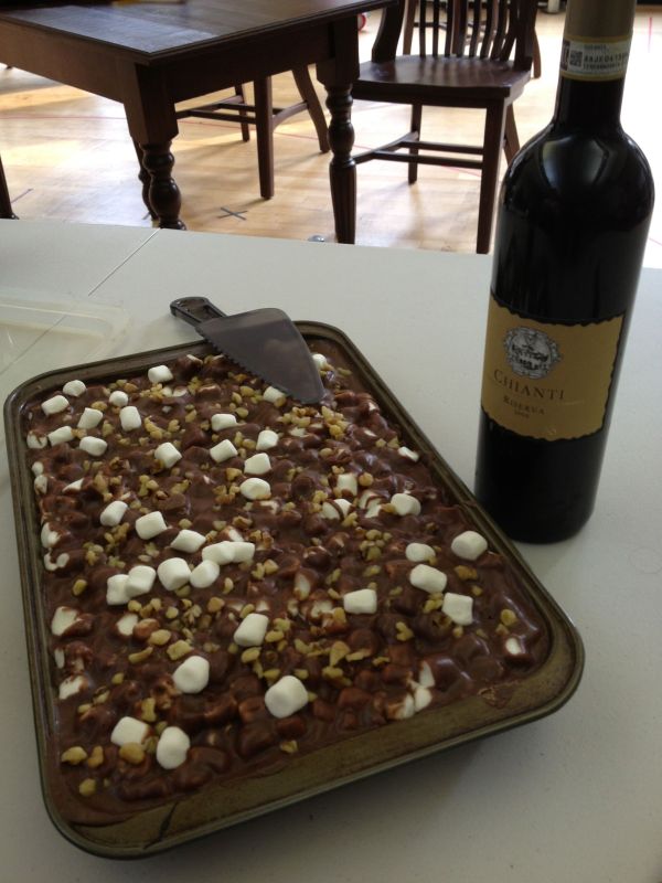 Mississippi Mud Brownies and wine