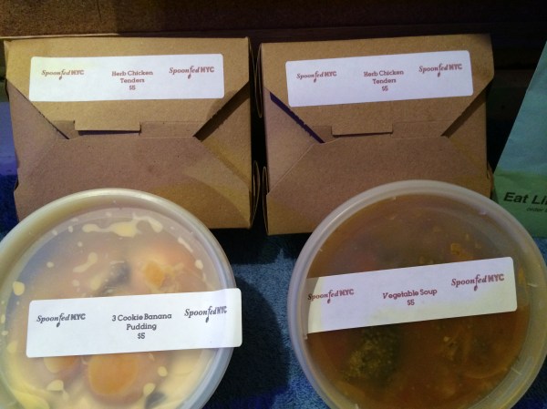 Spoonfed food close-up