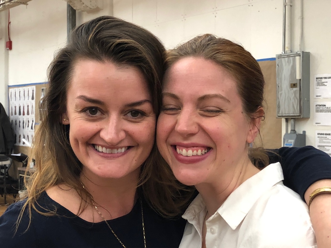 Allison Wright who plays Emilia and finds the handkerchief and then gives it to her husband Iago and Caroline Siewert who is a member of the ensemble